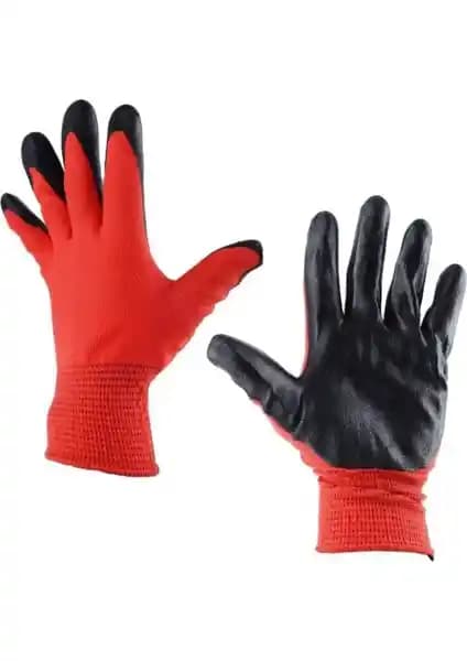 Eli Nitril Eldiven Siyah Kırmızı No 10: Yüksek Koruma ve Dayanıklılık Sağlayan Endüstriyel Eldiven