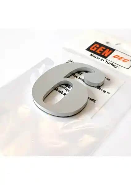 Gendec Kapı Numarası 7cm No:6 Modern ve Kendinden Yapışkanlı Tasarım