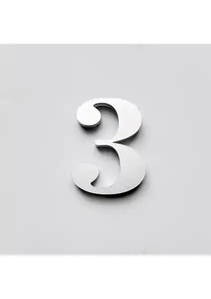 Gendec Metalik Gri Kapı Numarası 5 cm – Dayanıklı ve Estetik Kapı Tanımlama Çözümü