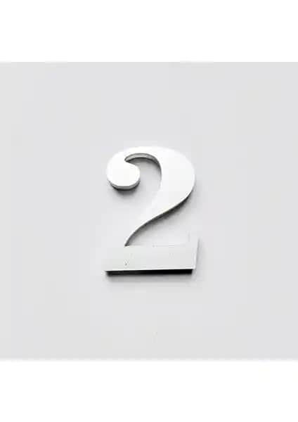 Gendec Yapışkanlı Metalik Gri Kapı Numarası 5 cm - Dayanıklı ve Estetik Tasarım