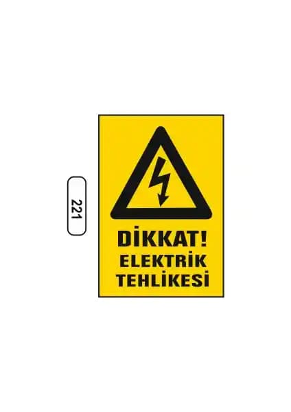 Gündoğdu Elektrik Tehlikesi Uyarı Levhası 25x35 cm dayanıklı ve kolay montajlı güvenlik ekipmanı