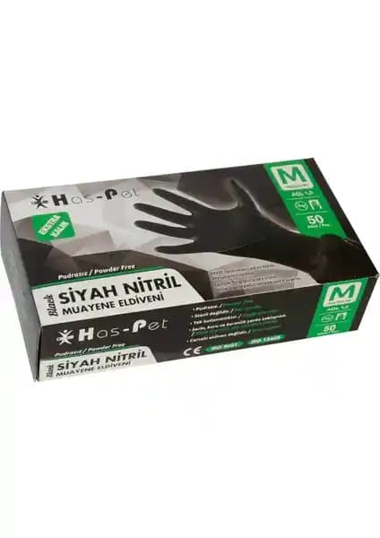 Haspet Nitril Pudrasız Ekstra Kalın Siyah Eldiven Güvenlik ve Dayanıklılık İçin Profesyonel Kullanım