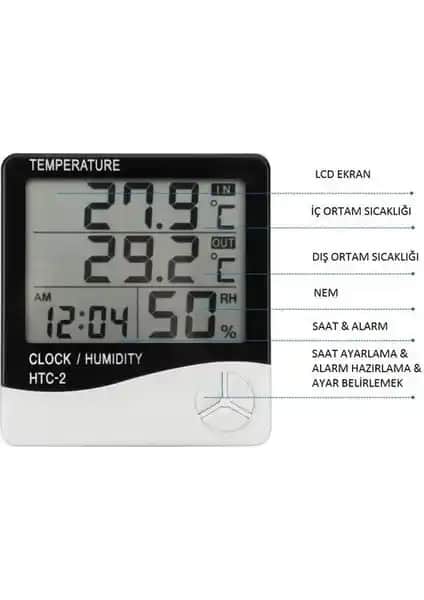 Hubstein Çok Fonksiyonlu Dijital Termometre ve Nem Ölçer: İç-Dış Ortam Takibi