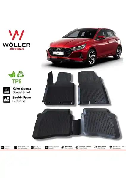 Hyundai i20 2021 Sonrası İçin Wöller 3D Havuzlu Paspaslar Güçlü Koruma ve Estetik Sağlar
