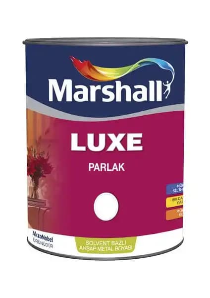 Marshall Luxe Parlak Yağlı Boya 2,5L yüksek parlaklık ve dayanıklılık sağlayan sanat ve dekorasyon boyası