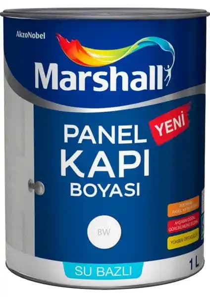 Marshall Panel Kapı Boyası Beyaz İç Mekan Ahşap Yüzeyler İçin Kaliteli ve Çevre Dostu Çözüm