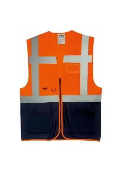 Mavi Yaka Yönetici İkaz Yeleği Güvenlik ve Şıklığın Mükemmel Buluşması