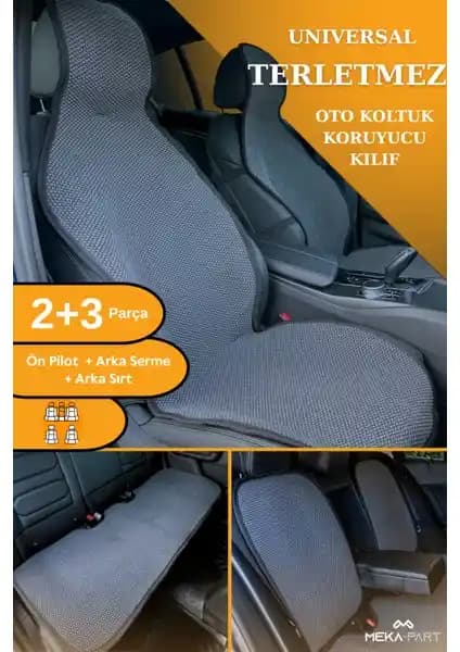 Meka Part 5 Parça Pamuk Koltuk Koruyucu Kılıf Seti Füme Renk ile Koruma ve Konfor Sağlar