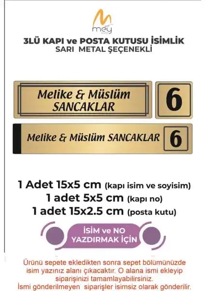 Meyart Altın Metal Kapı İsimliği Seti: Şık ve Dayanıklı Giriş Dekorasyonu Çözümü