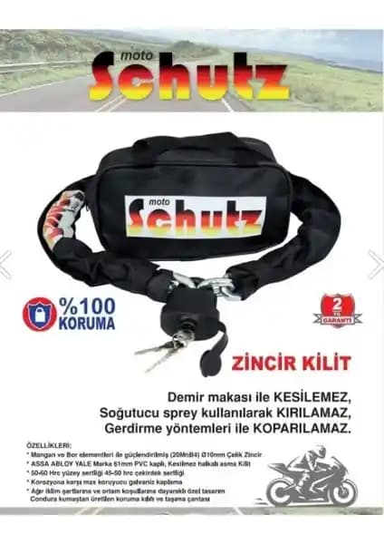 Moto Schutz Kesilmez Motosiklet Çelik Zincir Kilit: Güçlü ve Güvenilir Koruma Çözümü