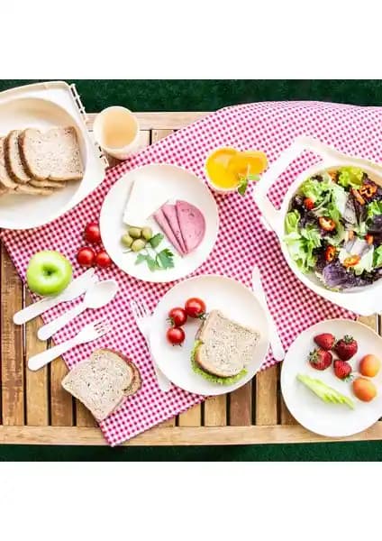 Omak Piknik Seti 32 Parça Çatal Bıçak Kaşık Takımı Dayanıklı ve Taşınabilir