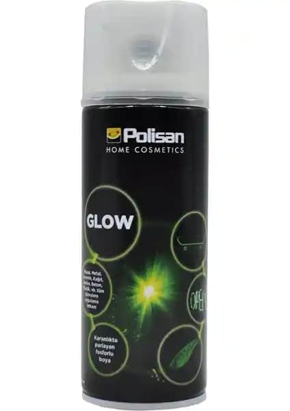 Polisan Sprey Glow 400 Ml Fosforlu Sprey Işığı Hapseden Pigmentler ile Parlama Özelliği