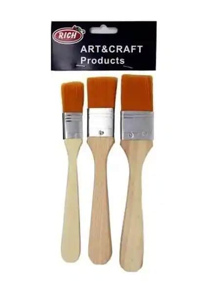 Rich 3'lü Ekonomik Sarı Uç Zemin Fırça Seti: Uygun Fiyatlı ve Pratik Sanat Malzemesi
