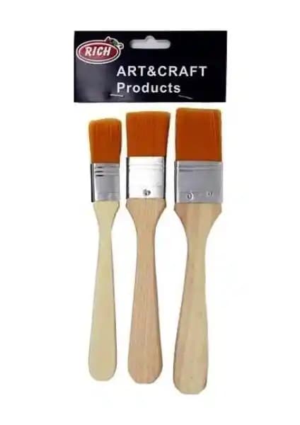 Rich 3'lü Ekonomik Sarı Uç Zemin Fırça Seti: Uygun Fiyatlı ve Pratik Sanat Malzemesi