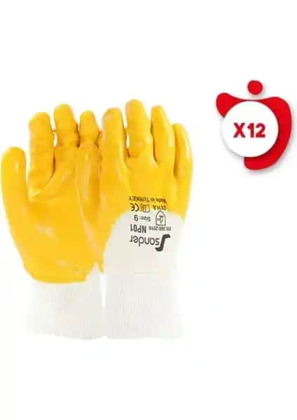 Sander Sarı Nitril Eldiven NP01 Güvenlik ve Konfor Sunan Profesyonel Eldiven