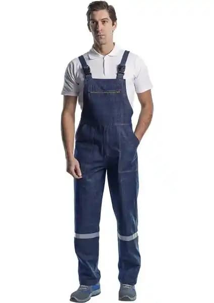 Şensel Reflektörlü Kışlık Kot Bahçıvan Tulum: Dayanıklı ve Güvenli Çok Yönlü Tasarım