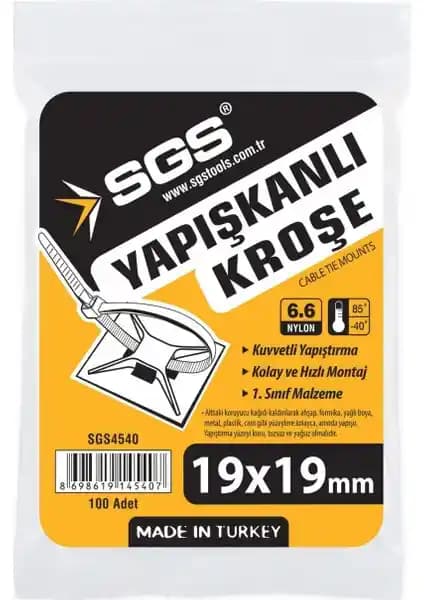 SGS Kroşe Yapışkanlı 19x19 mm: Güçlü ve Pratik Montaj Çözümüdür