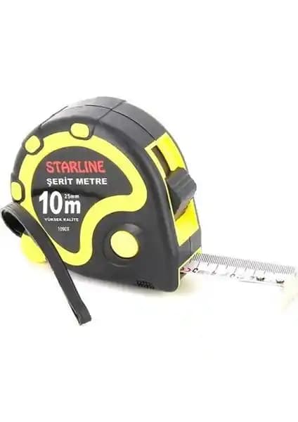 Starline 1090X 25 mm Şerit Metre 10 Metre Uzunlukta Dayanıklı ve Ergonomik Ölçüm Aracı