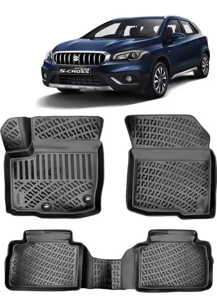 Suzuki S-Cross 2022 Sonrası Rizline 3D Havuzlu Paspas Siyah Araç İçin Uygun ve Dayanıklı