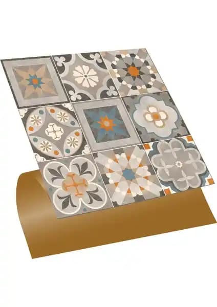 Tink Kendinden Yapışkanlı Apricot Desenli PVC Karo ile Hızlı ve Estetik Mekan Dekorasyonu
