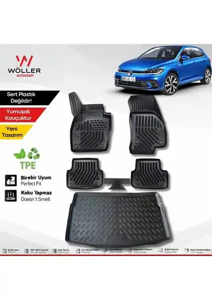 Volkswagen Polo İç ve Bagaj Koruma Seti Wöller Yeni Model Uyumlu, Dayanıklı ve Kolay Montaj