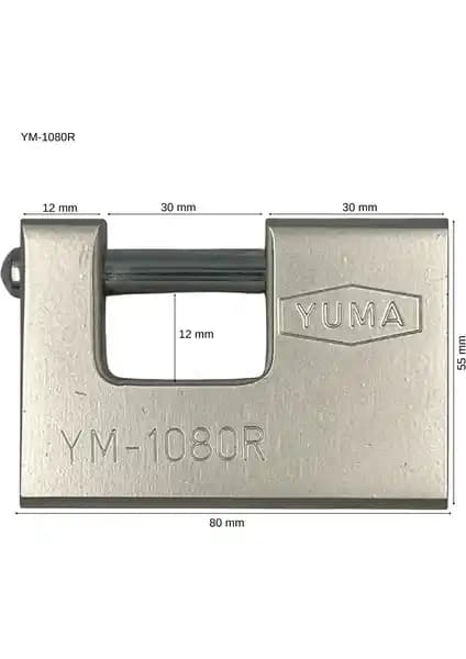 Yuma Kilit Yuma Asma Kilit Kayar Milli Gri 80 mm Güvenlik ve Dayanıklılık Odaklı