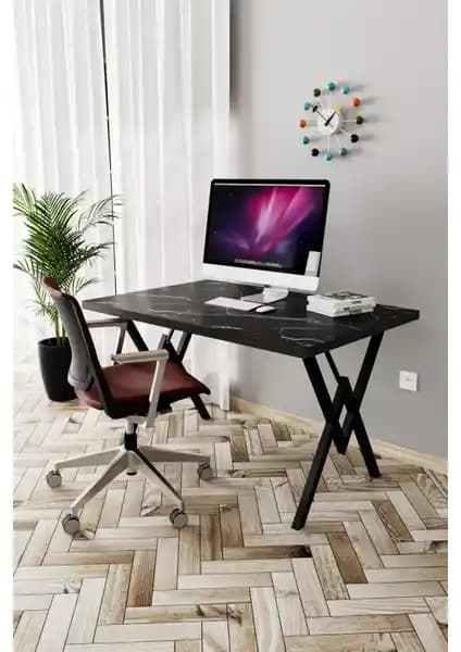 EVDEMO Parla Siyah Mermer ve Just Home Beyaz Çalışma Masası Karşılaştırması