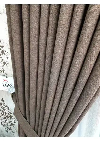 Lüks House Blackout Keten Perde Karşılaştırması Bej ve Kahverengi Seçenekleri