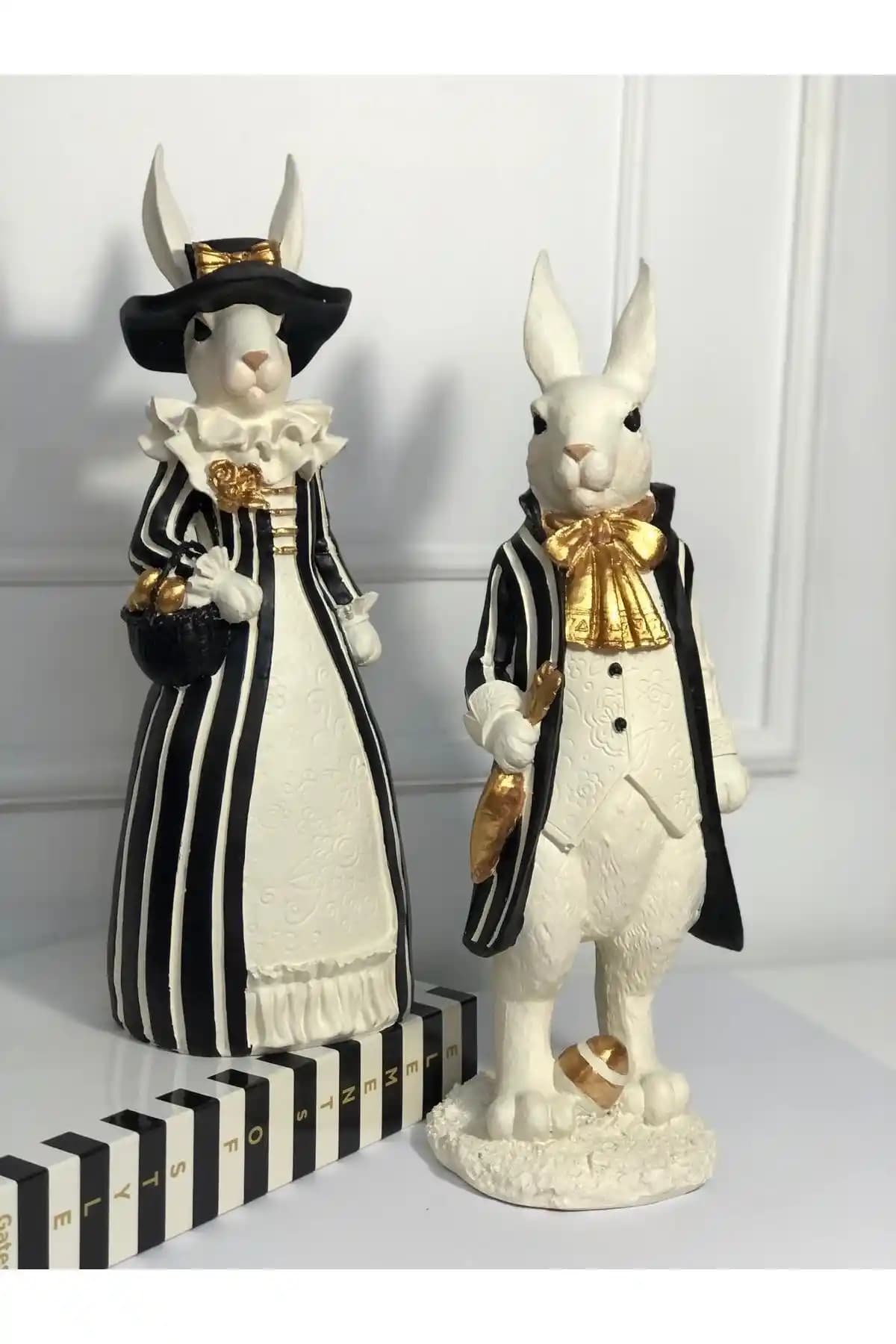 Tual Hobi'nin Dekoratif Tavşan Çift Heykel Biblo Özellikleri