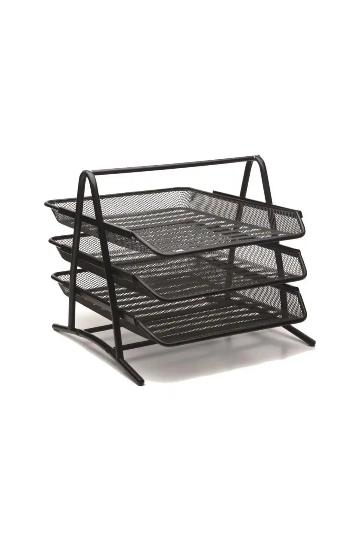 Bion Evrak Rafı 3'lü Metal Siyah ve Masa Üstü Evrak Rafı Metal Perfore Karşılaştırması