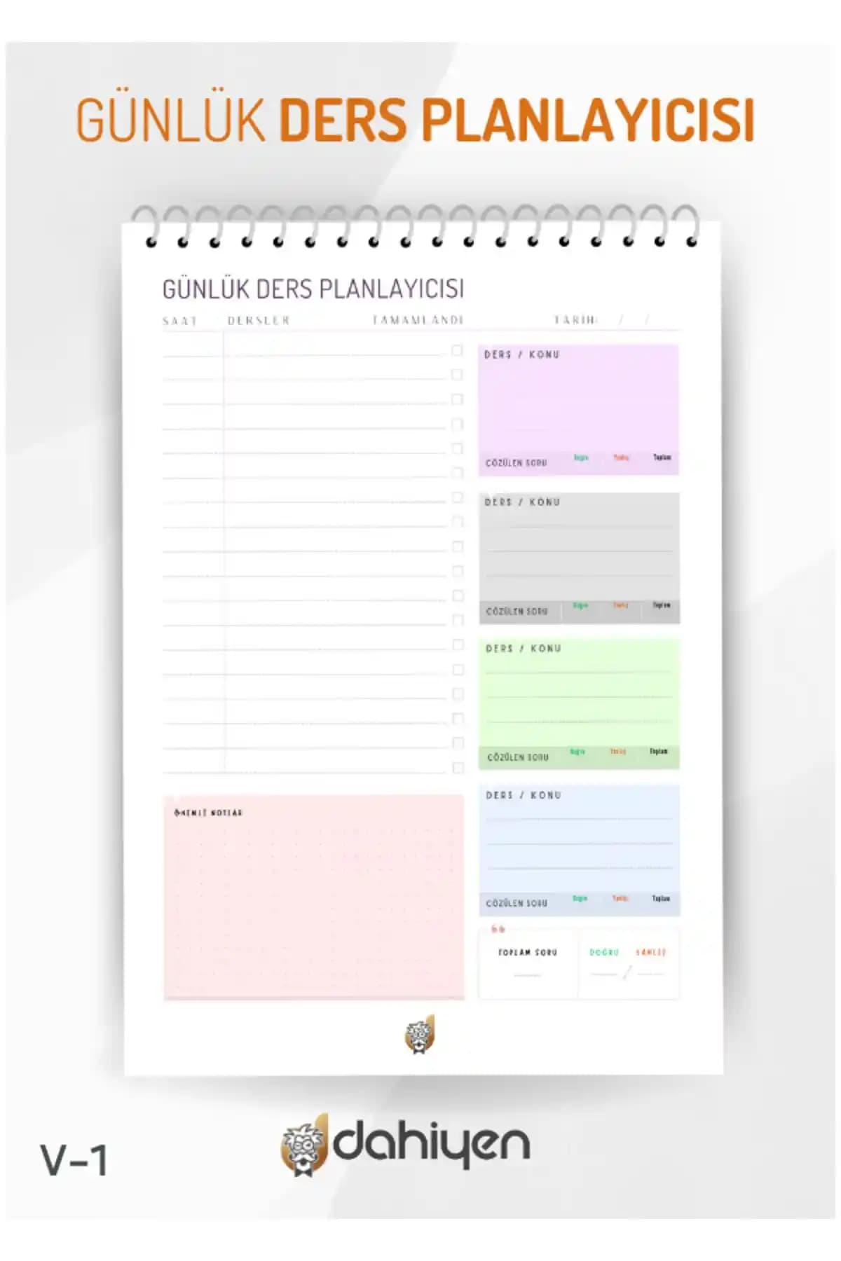 Dahiyen Günlük Ders Planlayıcısı ve Fobinote Planlama Seti Karşılaştırması