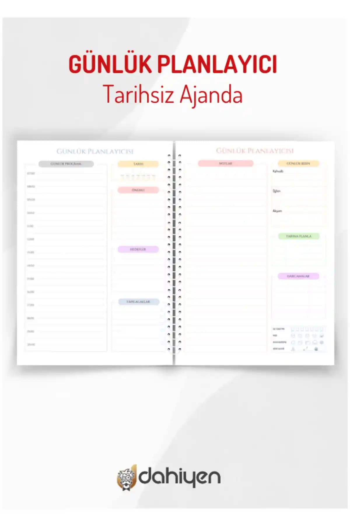 Dahiyen ve Fark Tanıtım Günlük Planlayıcıları Karşılaştırması ve Özellikleri