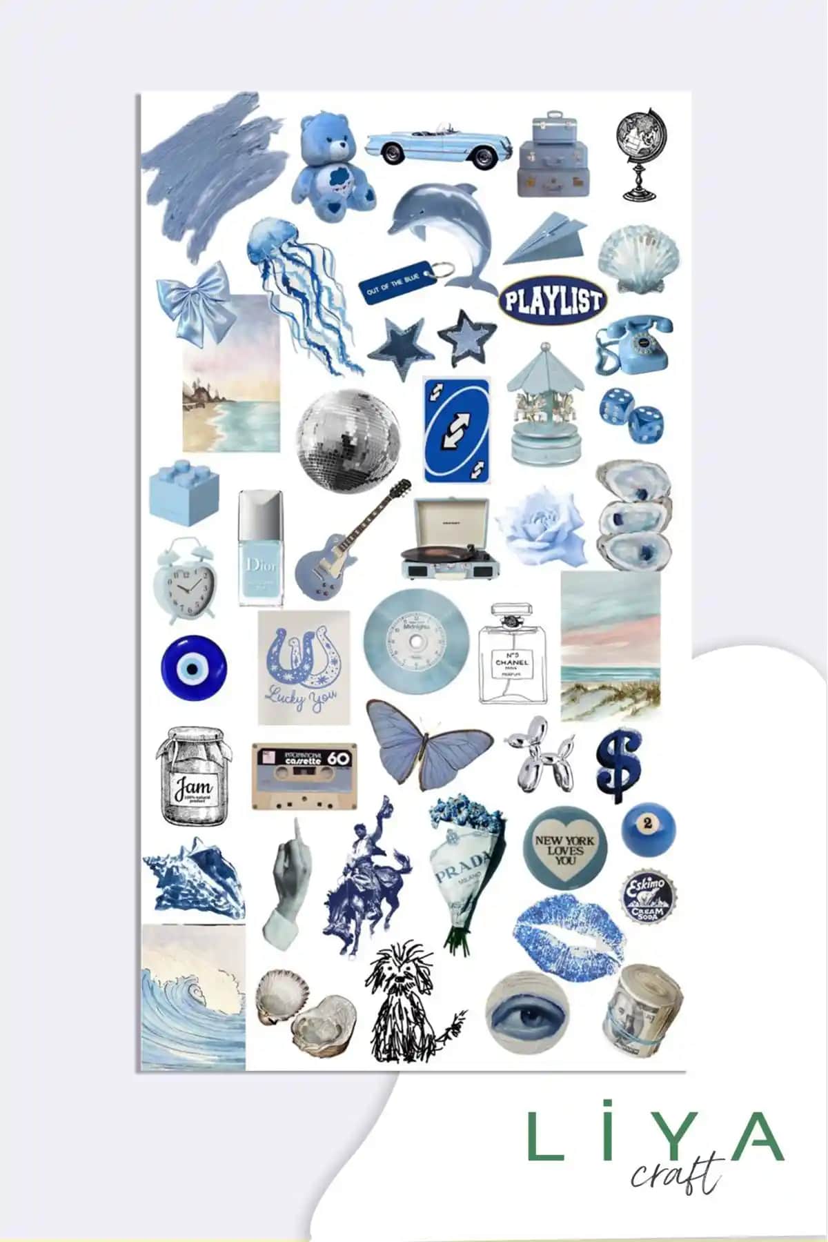 LiyaCraft Mavi Temalı ve sanatıbedi Vintage Kelebek Sticker Setleri Karşılaştırması