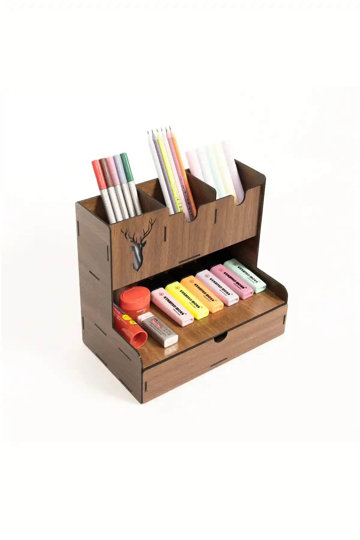 Notpa Masaüstü Kalemlikleri Karşılaştırması: Ahşap Çekmeceli ve Raflı Modeller