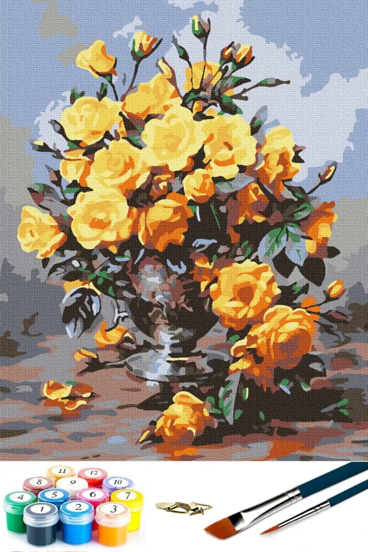 Abbara Çerçeveli Sayılarla Boyama Tuval Seti 30x40 Cm Yaratıcı ve Eğlenceli Sanat Deneyimi