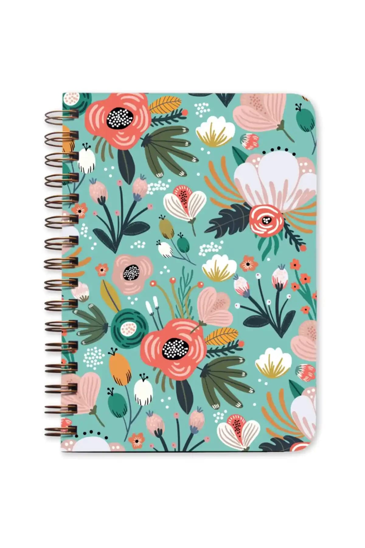 AKILLICA Yeşil Çiçekli Ajanda: Şık ve Dayanıklı Günlük Planlama Defteri