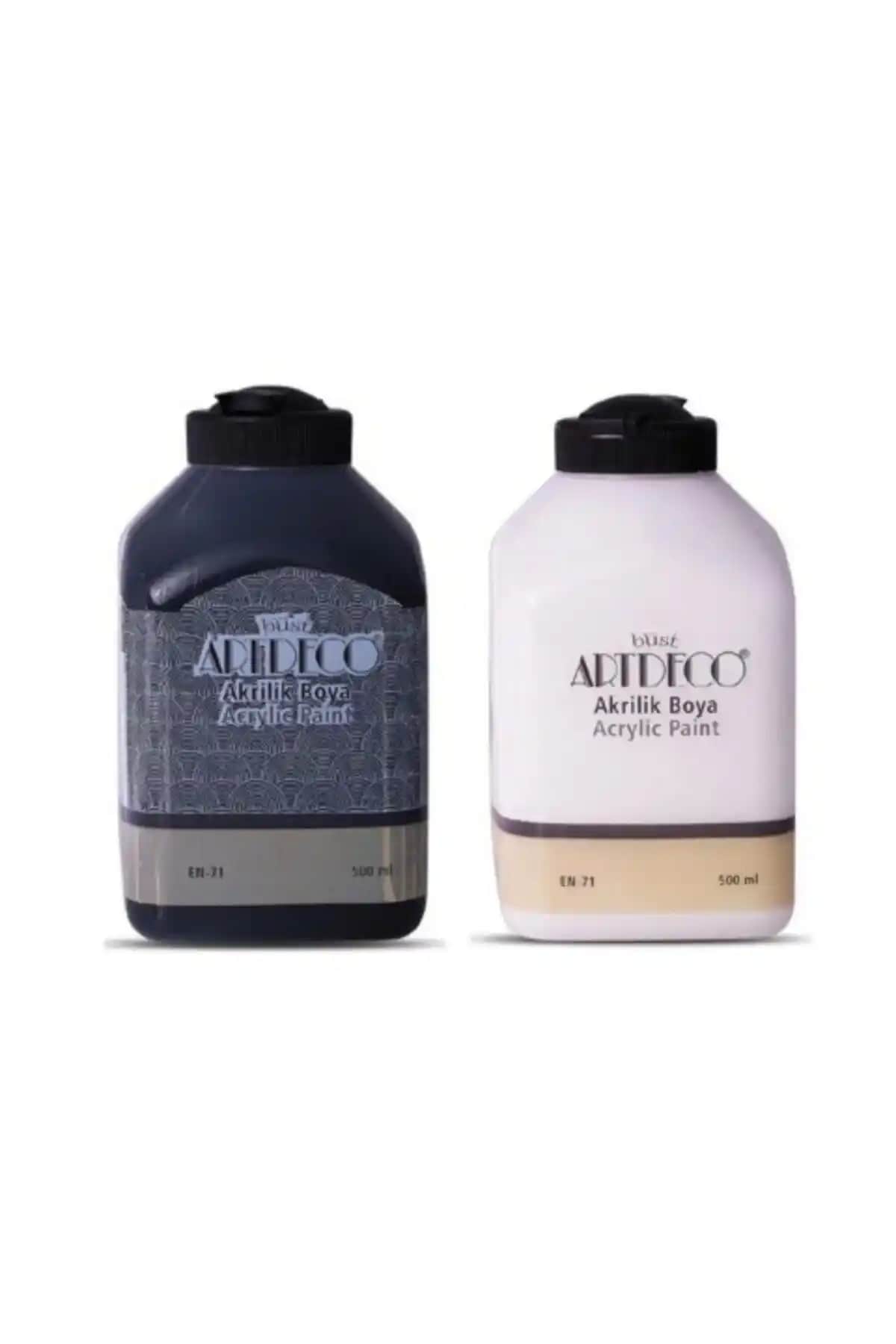 Artdeco Akrilik Boya 500ml Beyaz ve Siyah Profesyonel ve Yaratıcı Kullanımlar İçin
