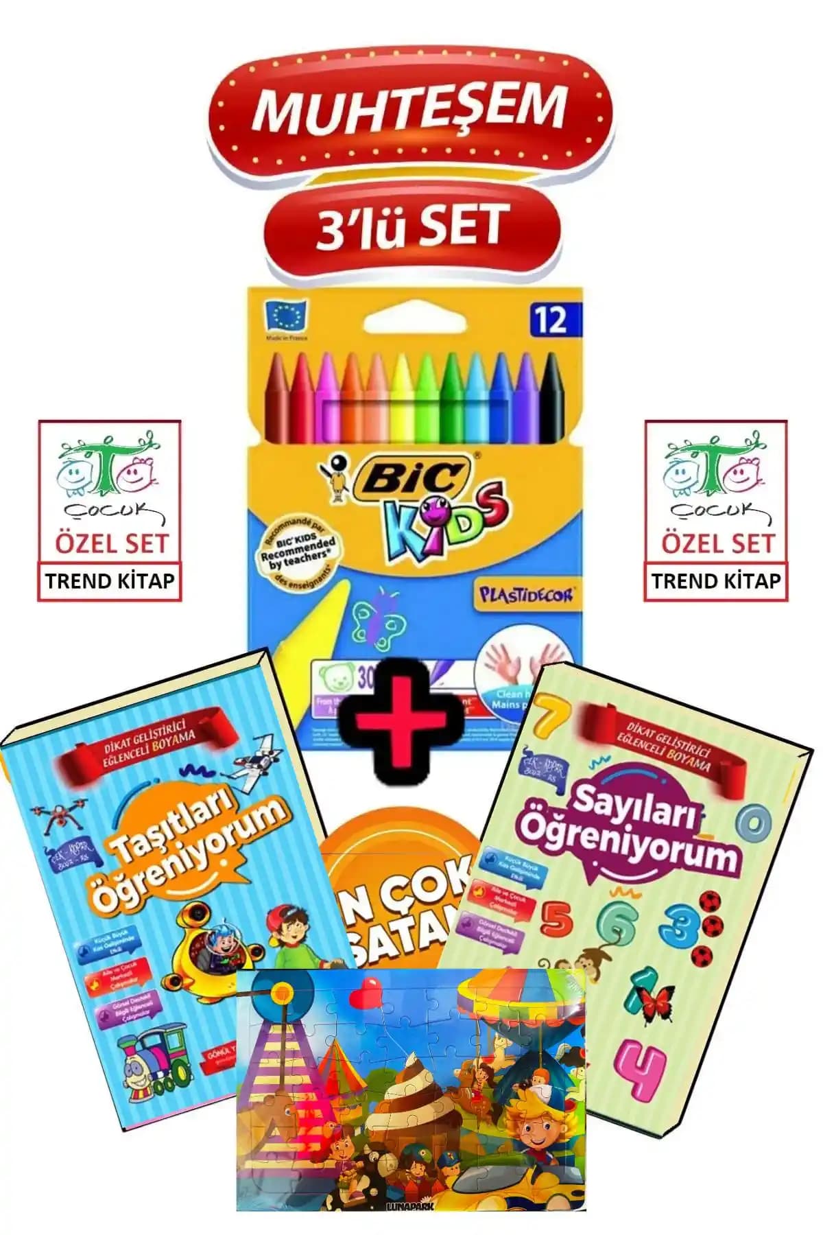 Bic Kids Plastidecor Silinebilir Pastel Boya 12 Renk Çocuklar İçin Güvenli ve Eğlenceli Boyama Seti