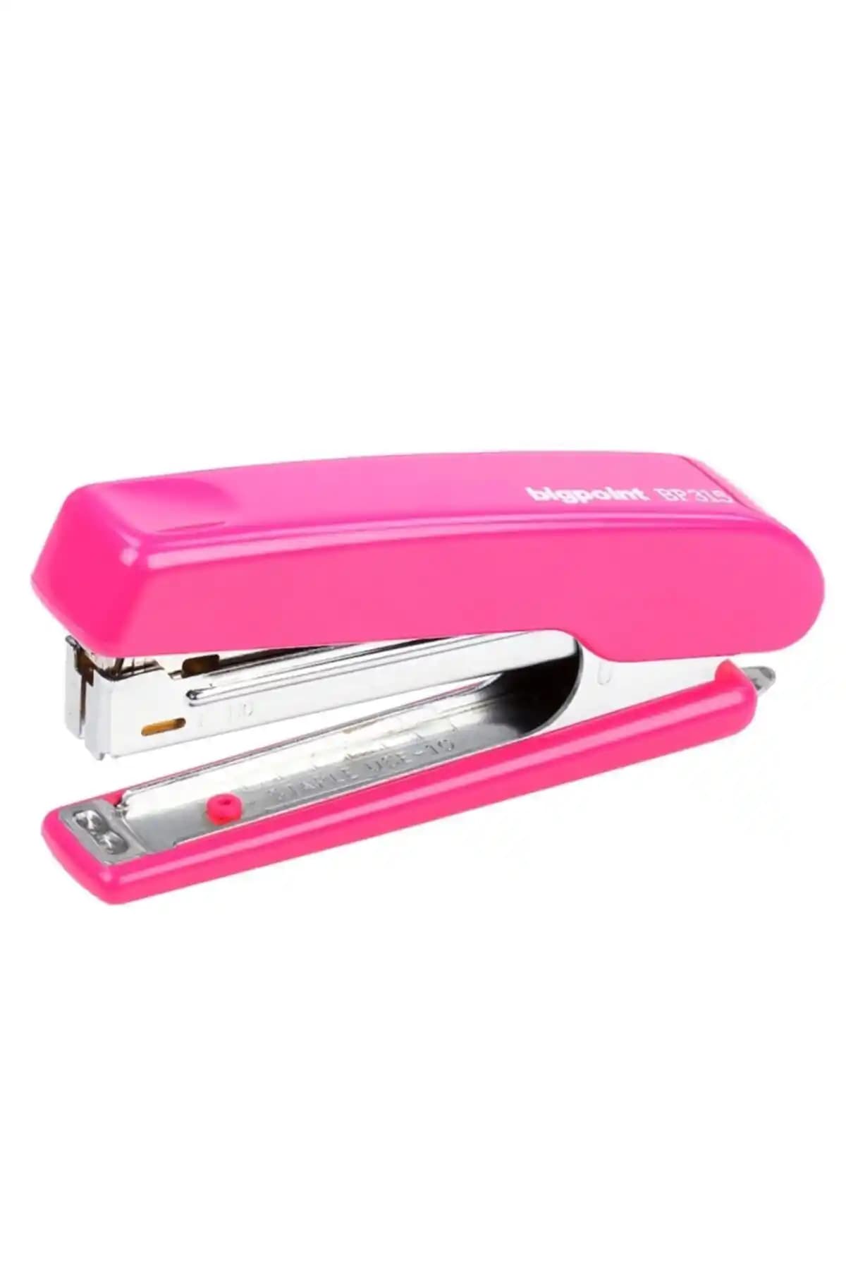 Bigpoint Pembe Zımba Makinesi No 10 BP315-22 ofis ve ev kullanımı için şık dayanıklı seçenek