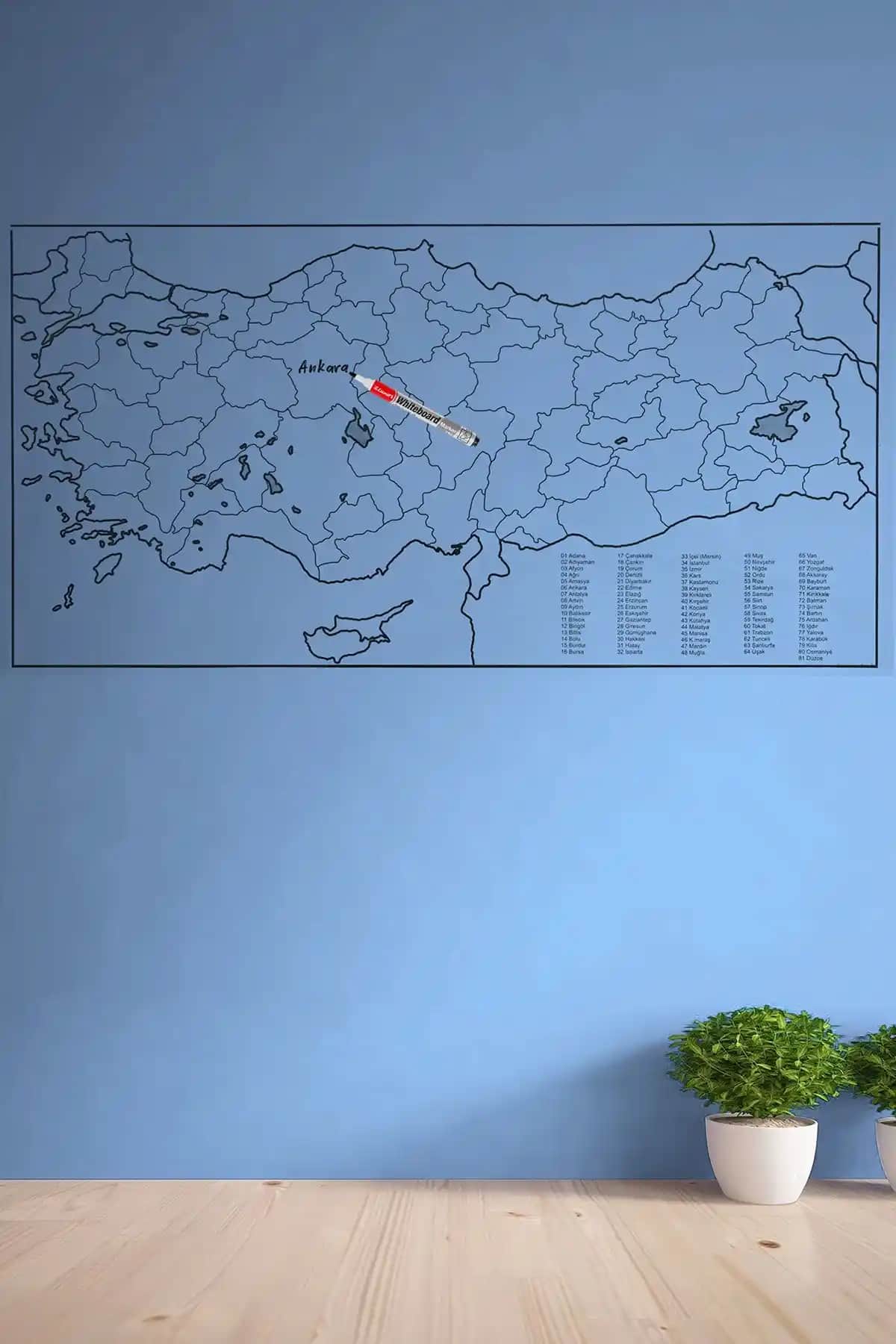 Buffer Türkiye Haritası Duvar Stickerı 110x50 cm ile Coğrafya Öğrenimini Geliştirin