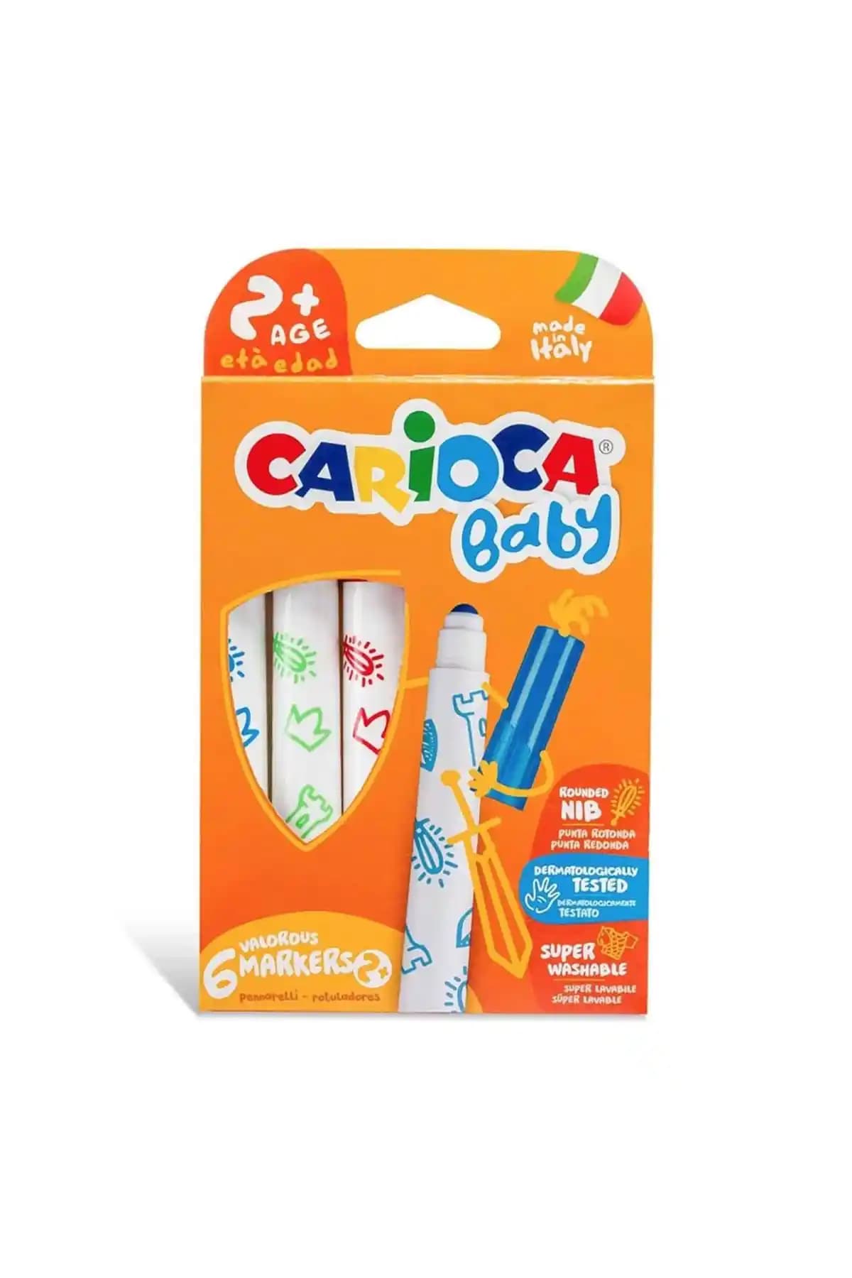 Carioca Baby Yıkanabilir Jumbo Keçeli Boya Kalemi Güvenli ve Çevre Dostu Çocuk Boyama Seti