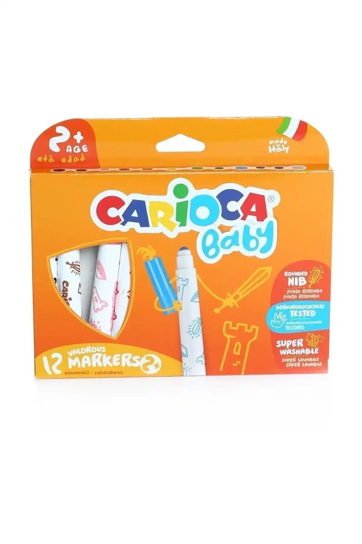 Carioca Jumbo Bebek Keçeli Boya Kalemi 12'li Güvenli ve Yıkanabilir Çocuk Boyama Kalemi