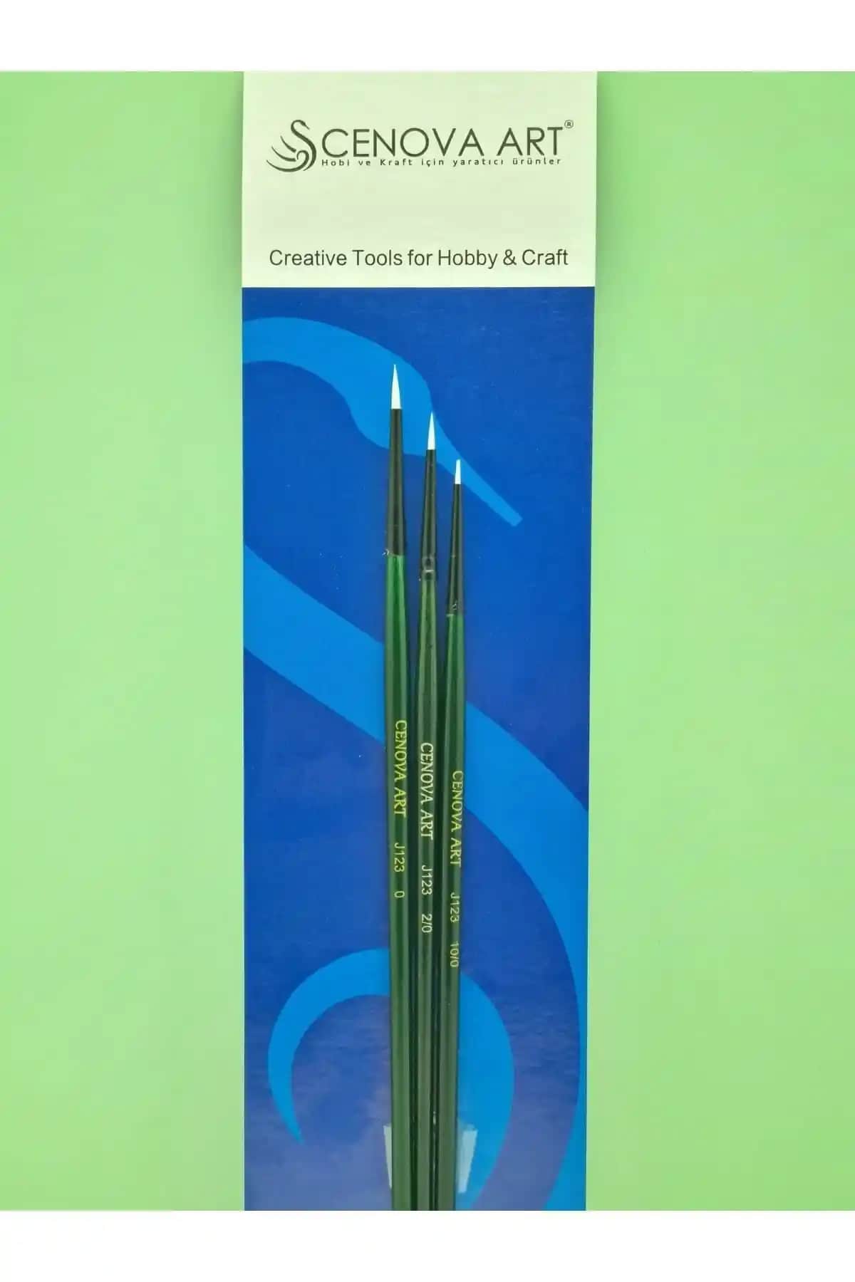 Cenova Art 3'lü Süper İnce Detay Fırça Seti ile Profesyonel ve Hobi Sanatçılarına Uygun