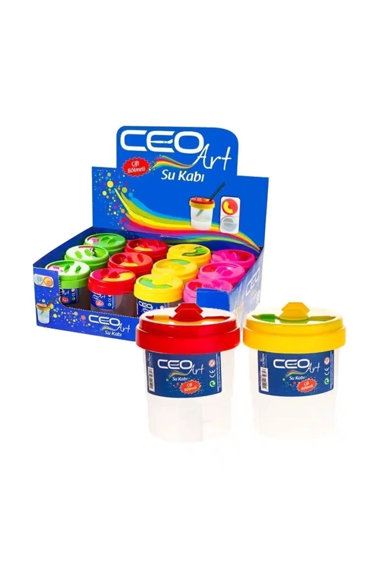 Ceoart Fırça Yıkama Kabı Türkiye Menşei Çift Bölmeli Pratik Temizlik Aracı