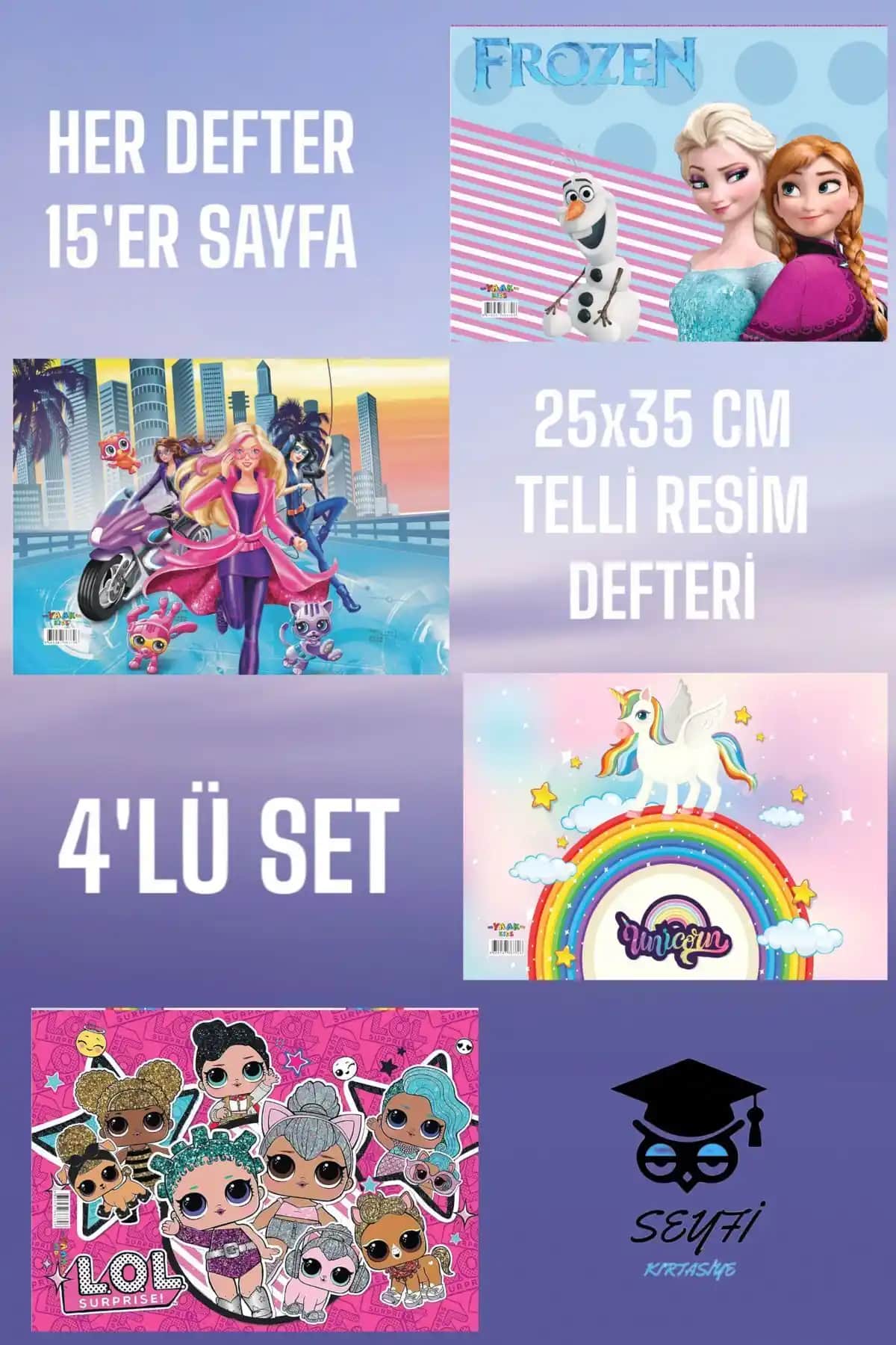 Çocuklar İçin Çok Renkli 25x35 cm Resim Defteri Seti Sanatsal Yaratıcılığı Destekler
