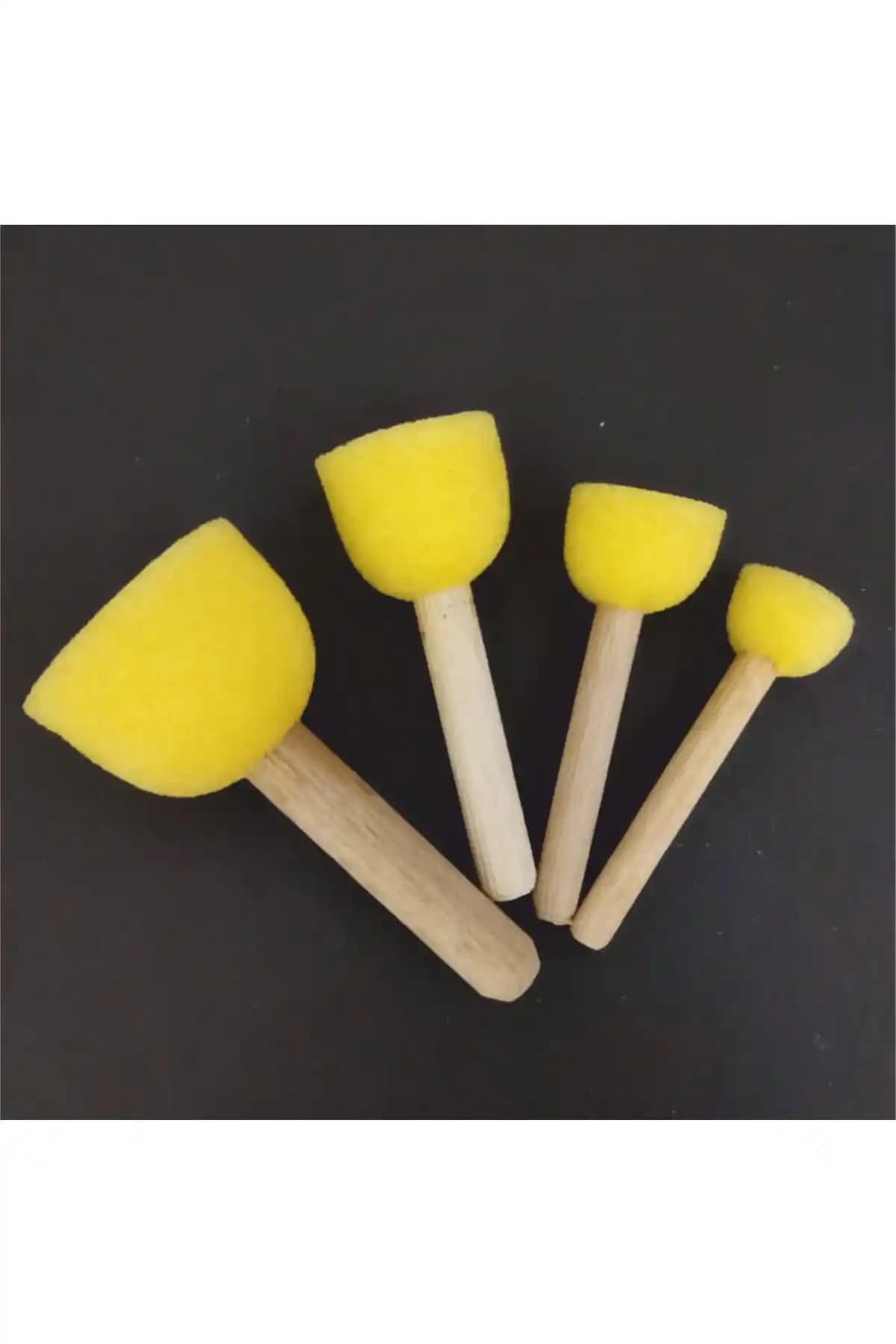 Çok Amaçlı 4'lü Ponpon Sünger Fırça Seti ile Sanat ve Dekorasyon Projelerinizi Geliştirin