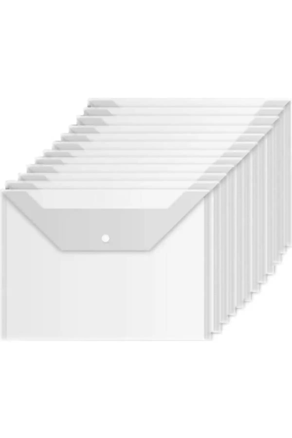 E&D Ofis Eco 12'li Şeffaf Çıtçıtlı Dosya - Dayanıklı ve Pratik Evrak Saklama Çözümü