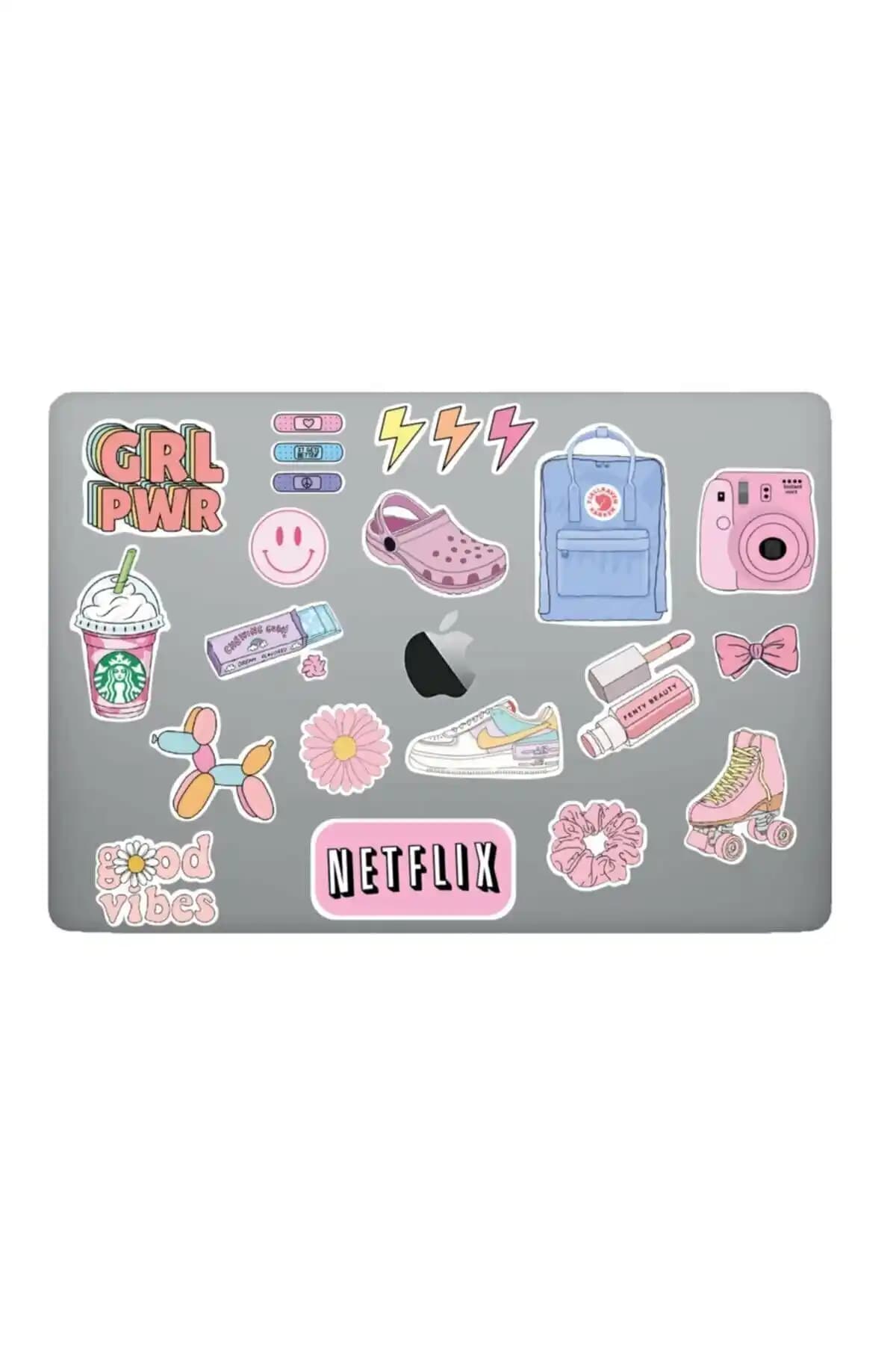 ENGINPRINT Pinky Temalı Suya Dayanıklı Çizilmez Laptop ve Tablet Sticker Seti