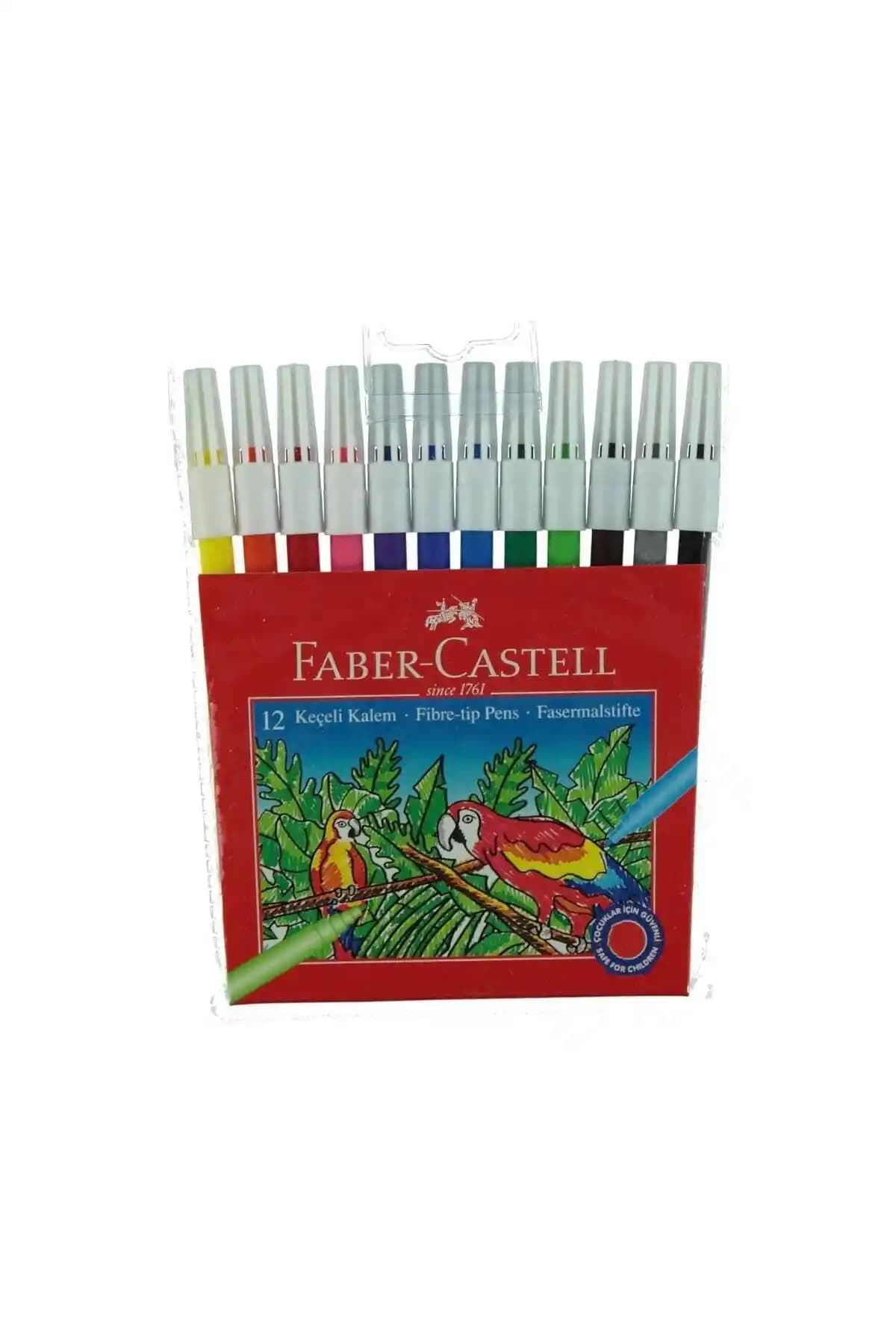 Faber Castell 12 Renkli Keçeli Kalem Seti Çocuklar İçin Güvenli ve Canlı Renkli Sanat Malzemeleri