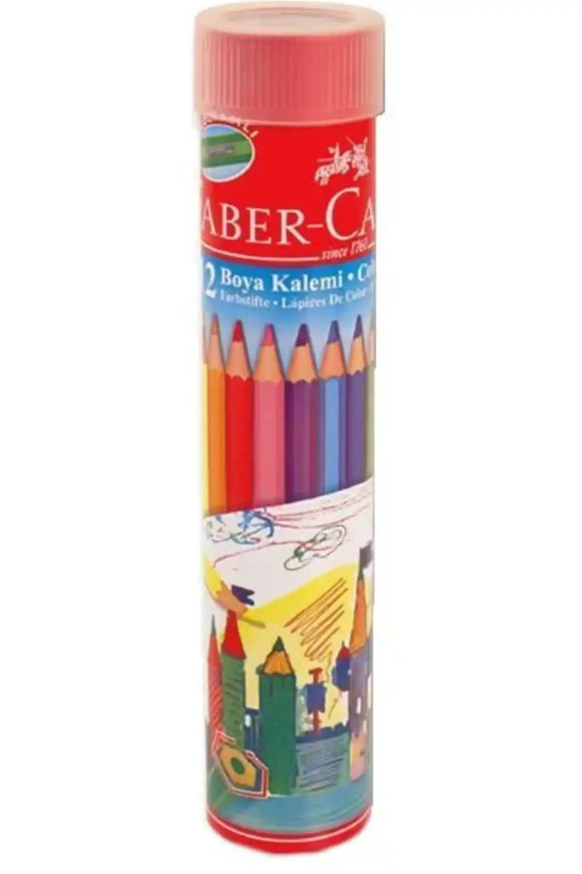 Faber Castell 12 Renkli Metal Tüp Kuru Boya Kalemi Yaratıcı Çizim ve Boyama İçin